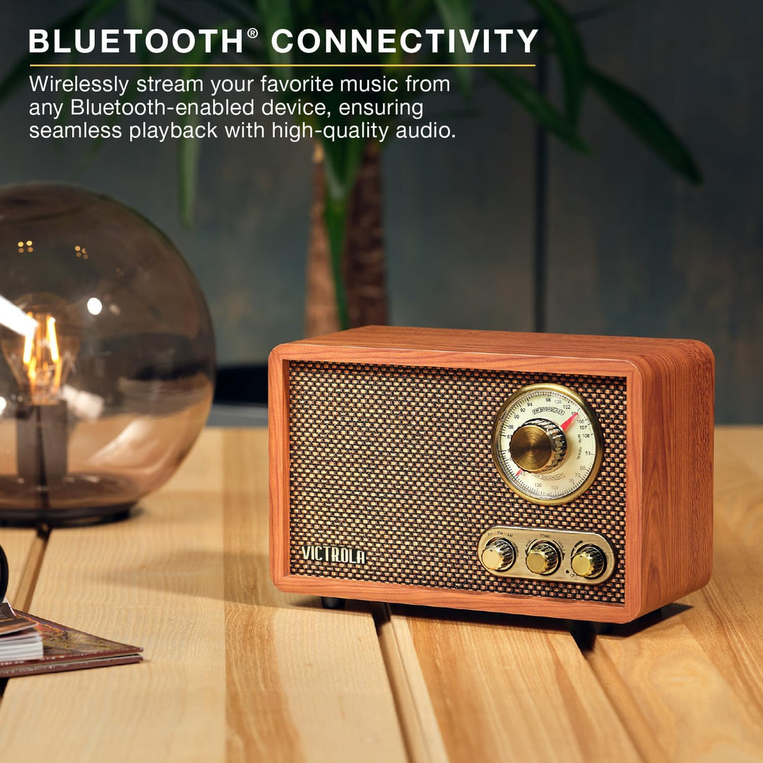 Victrola Willow - Radio Bluetooth de madera retro con altavoces int...
