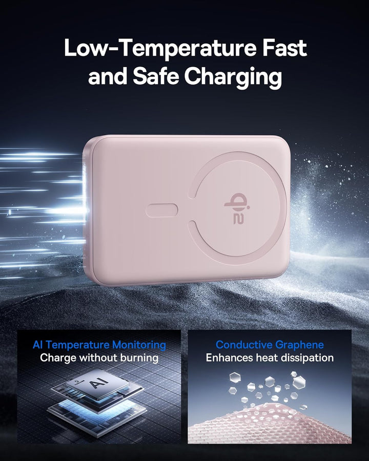 Baseus - Cargador portátil para MagSafe, banco de energía magnética...