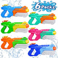Quanquer Pistolas de agua de 600 cc para niños y adultos, paquete de 6 pistolas de chorro súper con largo alcance, acción de bomba de alta capacidad, natación de verano, playa, juegos de lucha acuática al aire libre, juguetes de piscina para niños y niñas