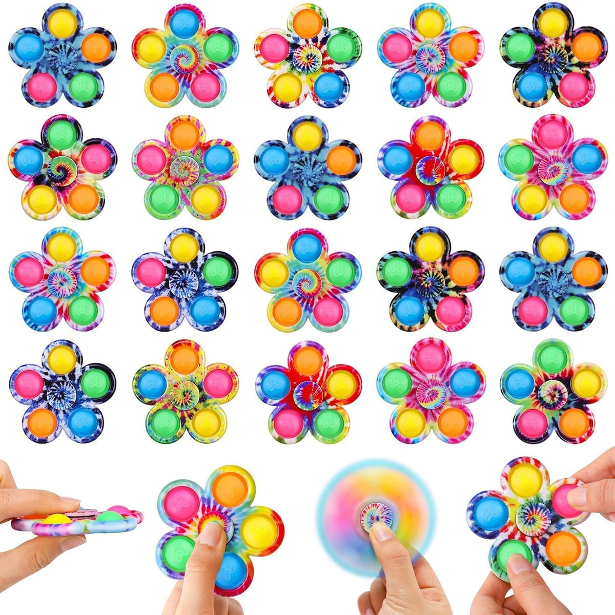 Gigilli 24 piezas Pop Fidget Spinners Juguetes granel, bolsas de regalos