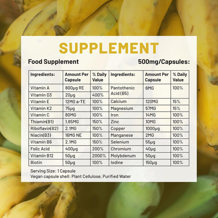 Vegan Vitality Paquete de suplementos de refuerzo - Complejo de mul...