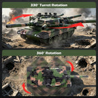 Set de tanque RC 1/22, juguete del ejército que dispara BBS con humo