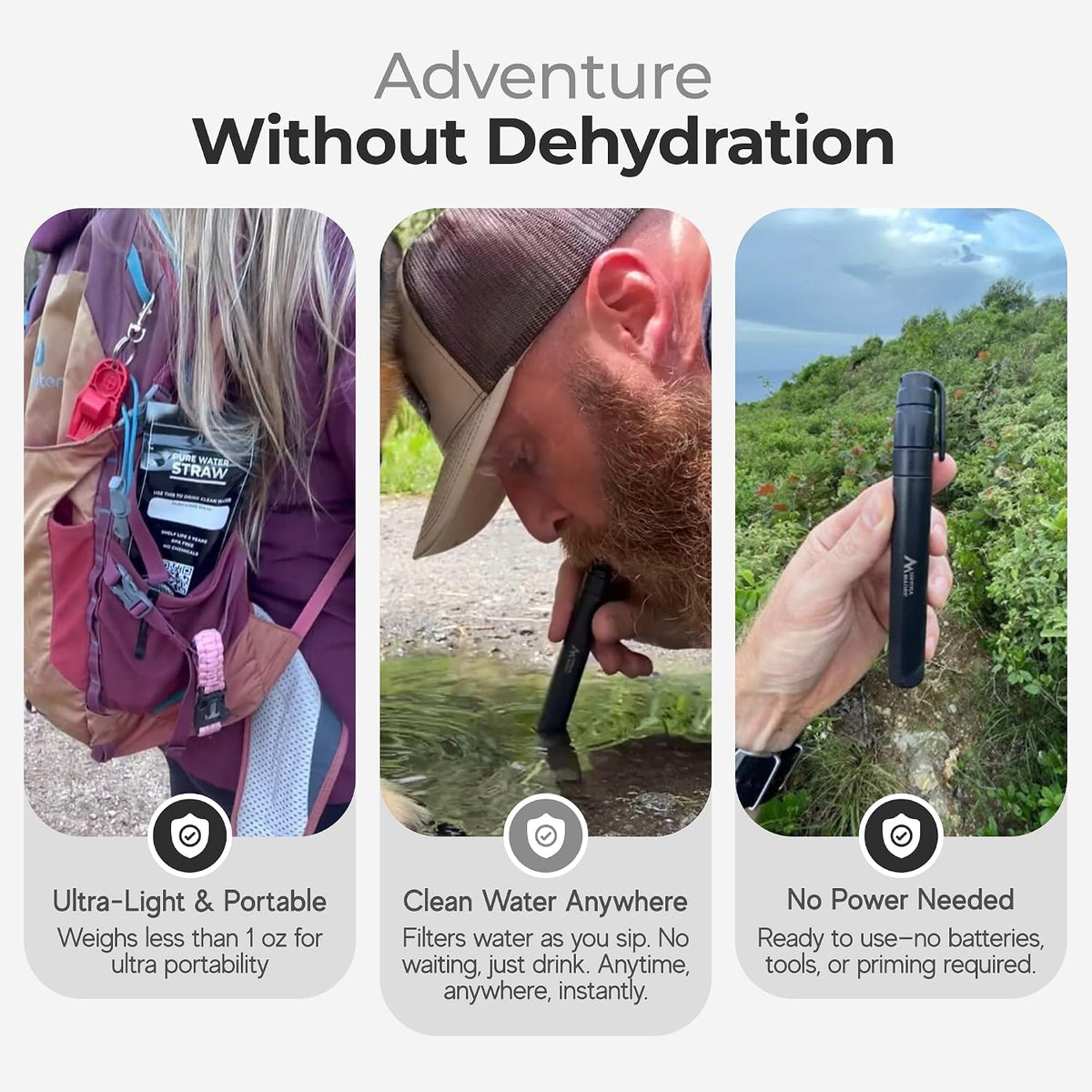 Sierra Madre Caña de agua pura – Filtro de purificación de agua de 264 galones para mochileros, camping, senderismo, viajes - Perfecto para equipo y suministros de preparación y supervivencia