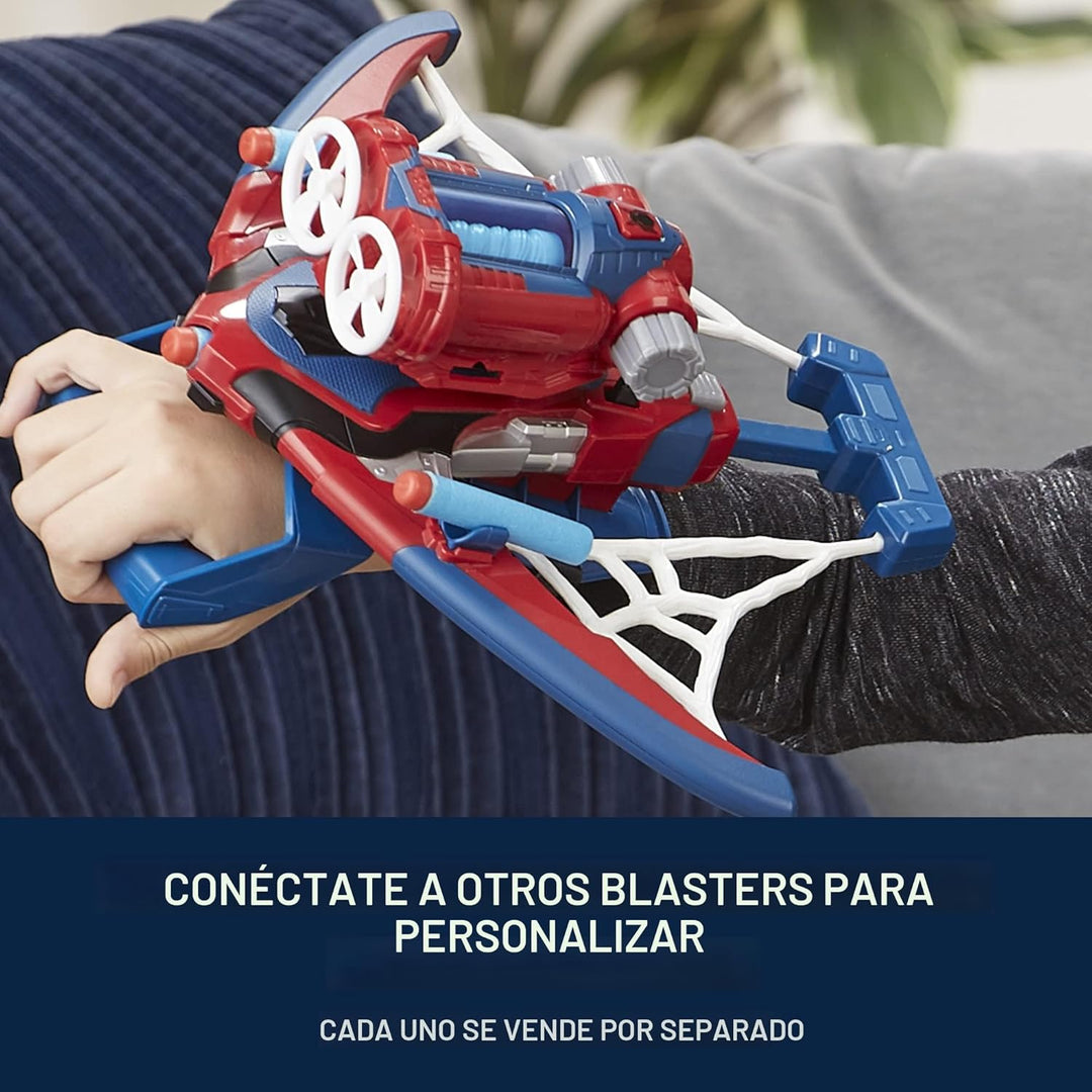 Marvel Spider-Man Web Shots Spiderbolt NERF - Juguete lanzador moto...