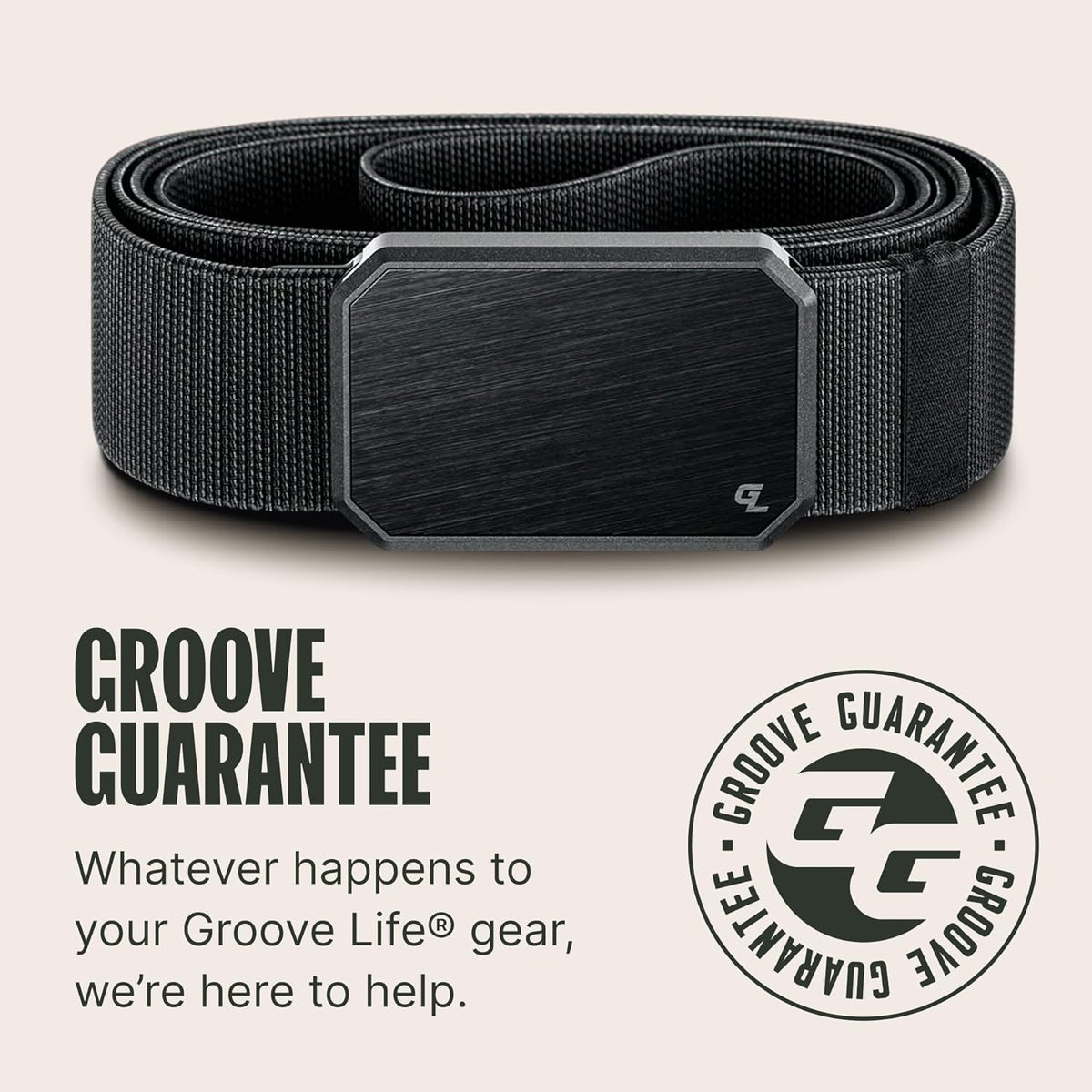 Groove Life - Cinturón de nailon elástico para hombre con hebilla m...