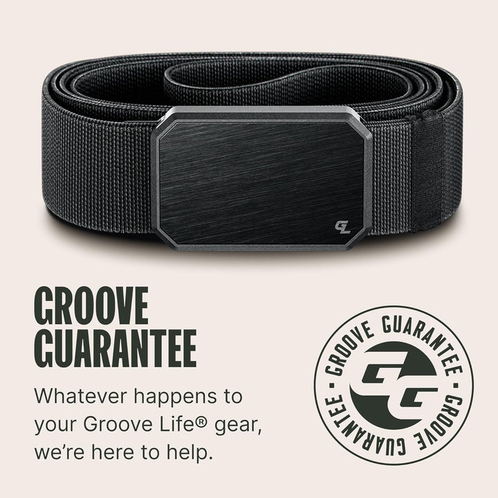 Groove Life - Cinturón de nailon elástico para hombre con hebilla m...