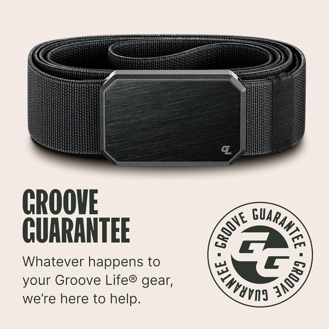 Groove Life - Cinturón de nailon elástico para hombre con hebilla m...