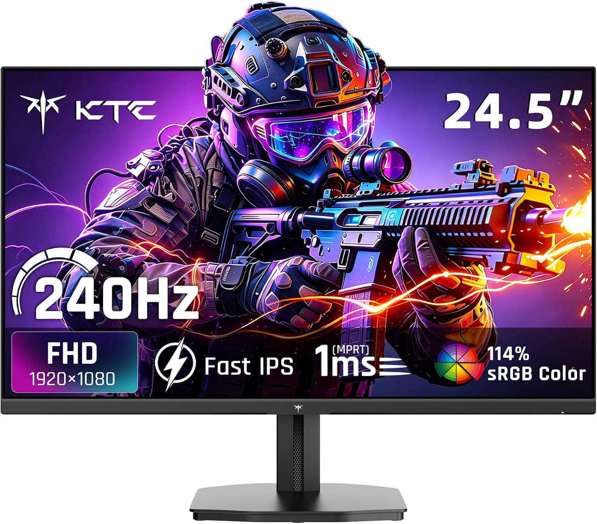 KTC Monitor para juegos 24.5 pulgadas 240Hz, Monitor de computadora FHD Fast IPS, H25T7-A