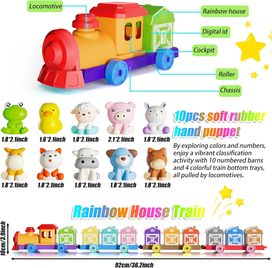 Juguetes de aprendizaje para niños de 1, 2 y 3 años, juego de tren...