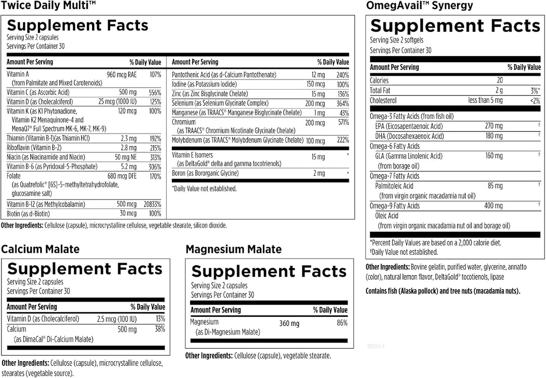 Designs for Health OmegAvail - Paquetes esenciales diarios con vita...