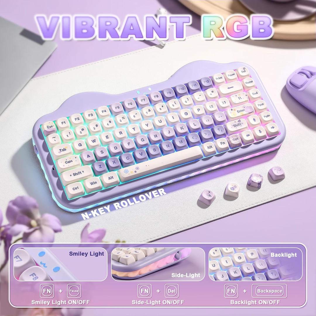 YUNZII Teclado mecánico inalámbrico C75, diseño del 75%, NKRO inter...