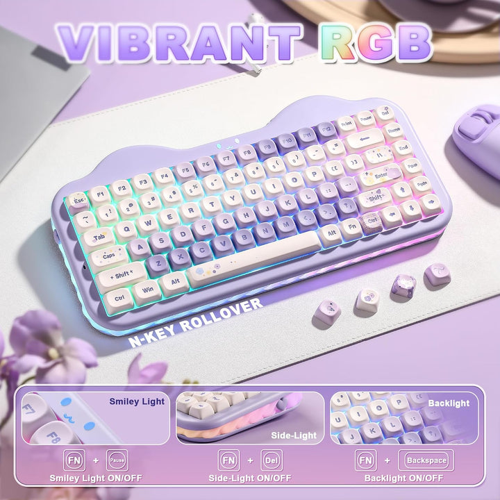 YUNZII Teclado mecánico inalámbrico C75, diseño del 75%, NKRO inter...