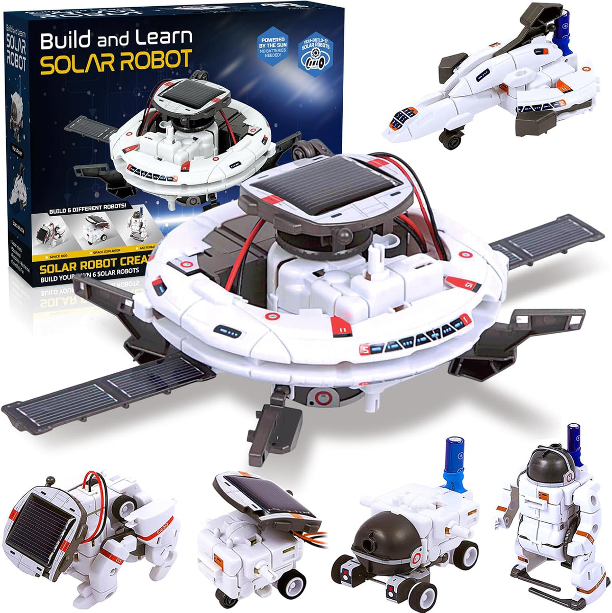 Kit de construcción de robot solar 6 en 1 para niños de 8 a 13 años, juguetes robóticos educativos para niños, kits de ciencia, juguetes STEM, regalos de cumpleaños para niños de 8, 9, 10, 11, 12 años, niños y adolescentes