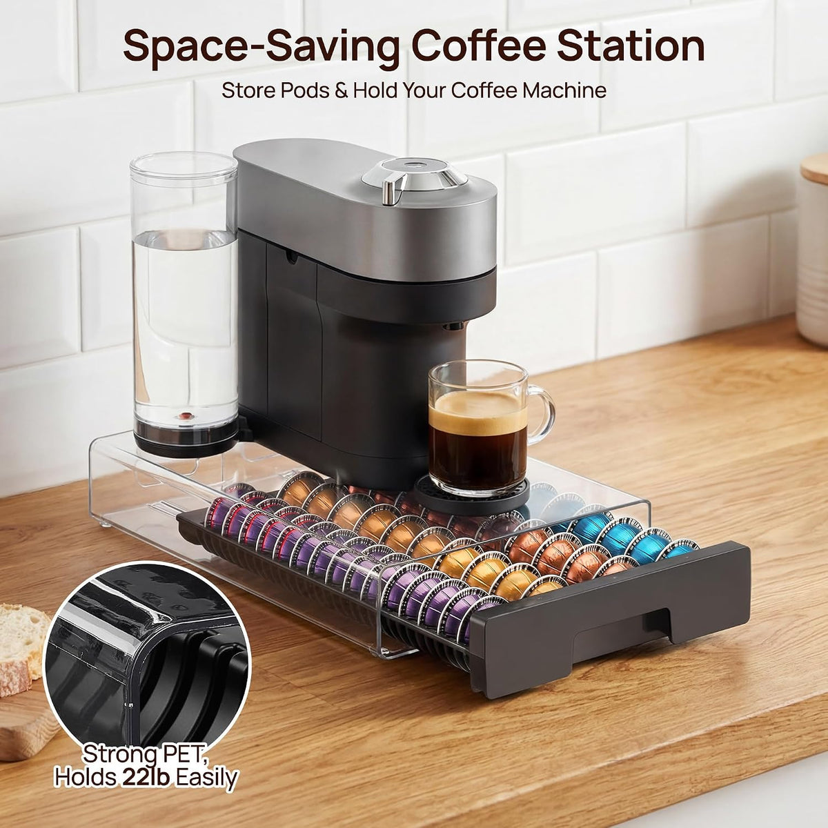 Vtopmart Organizador de cajones de cápsulas de café para cápsulas Nespresso