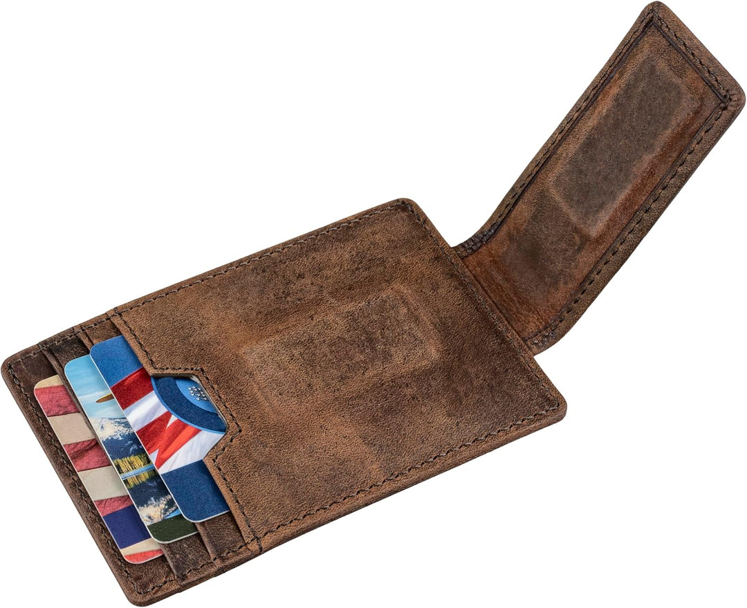 BULL GUARD Cartera magnética para hombre con clip para dinero, hech...