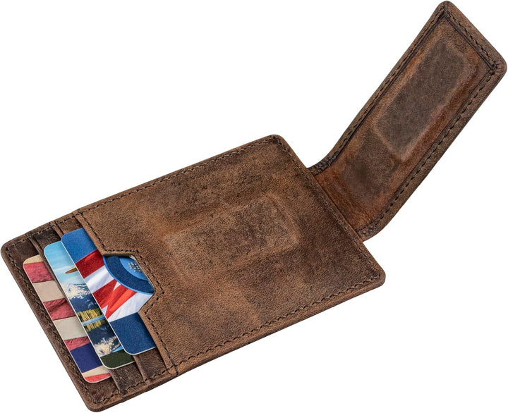 BULL GUARD Cartera magnética para hombre con clip para dinero, hech...
