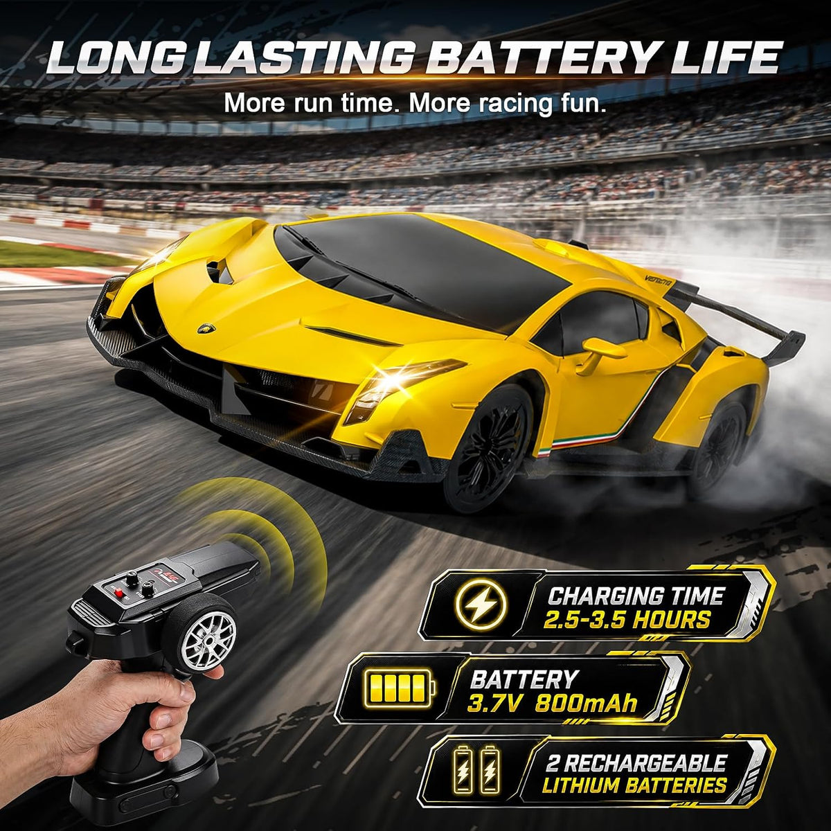 YESHIN 1:24 Lamborghini Coche De Juguete Amarillo, RC Drift Car Lamborghini