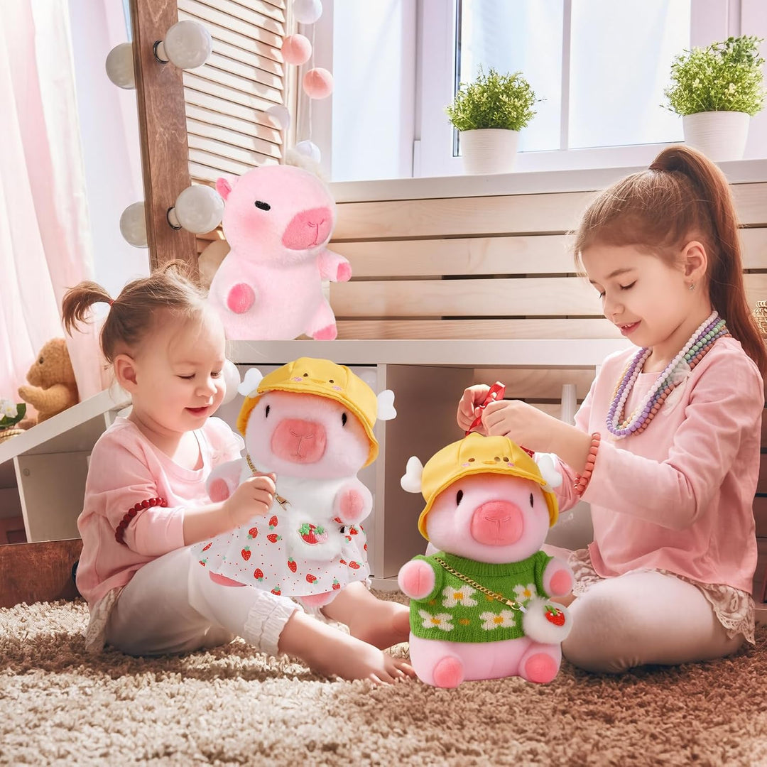 TITQWOP Bonito peluche Capybara de 10.2 pulgadas con 9 piezas de ro...