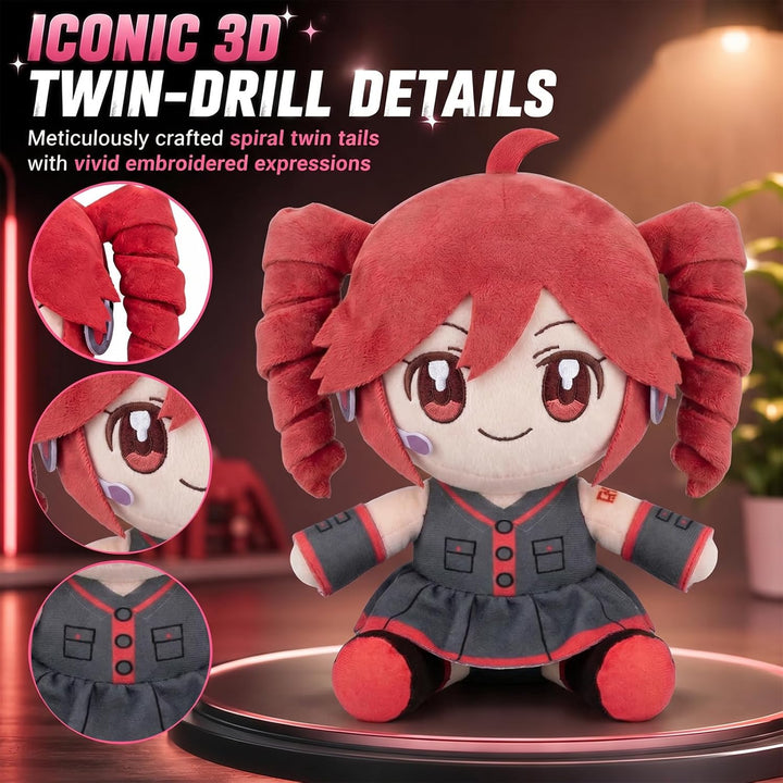 Peluche coleccionable de Pink Drill Twin Tail Girl de 8.7 in, lindo...