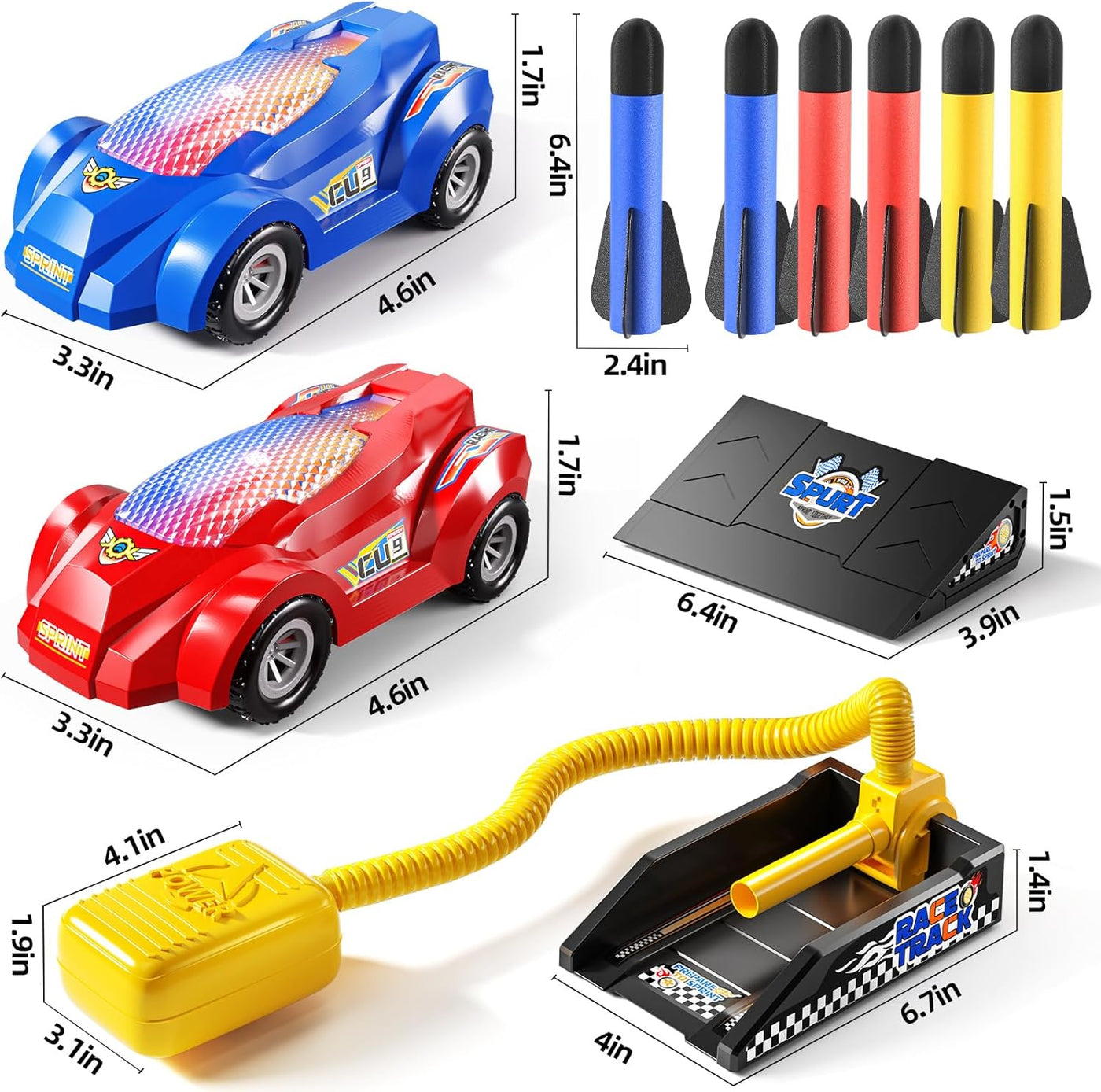NIPLOOOW - Lanzador de coche de juguete cohete, 2 coches de carrera...