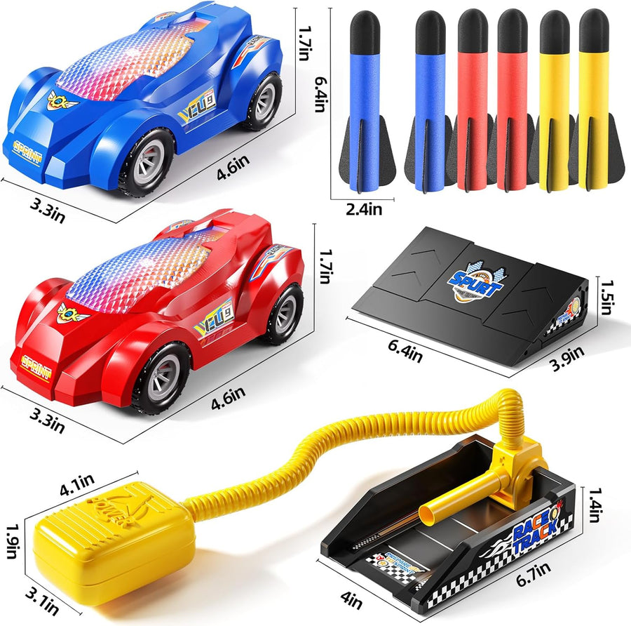 NIPLOOOW - Lanzador de coche de juguete cohete, 2 coches de carrera...
