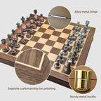 Juego de ajedrez de madera plegable grande de 17 pulgadas con piezas