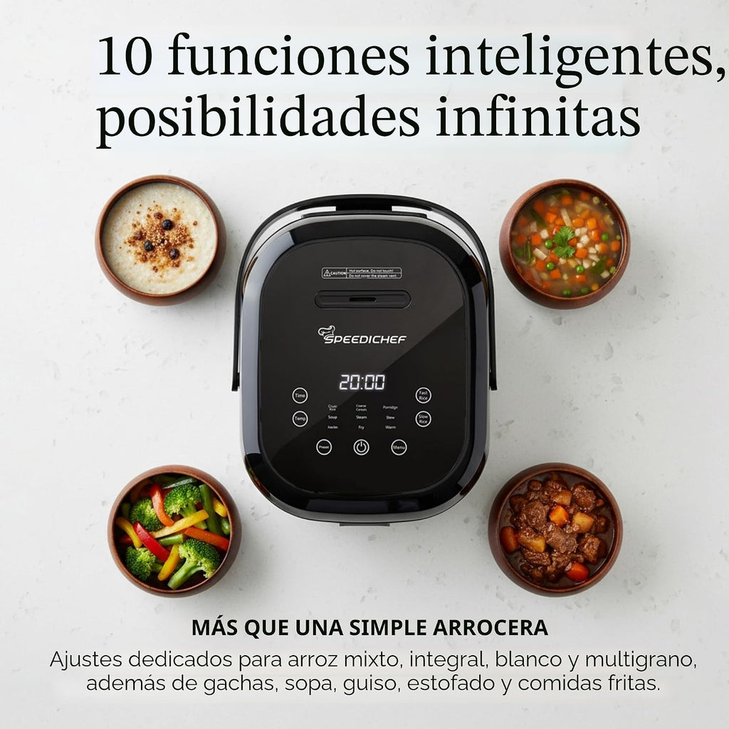 Olla arrocera y vaporera baja en azúcar para 10 tazas