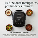 Olla arrocera y vaporera baja en azúcar para 10 tazas
