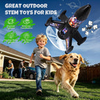 Lanzacohetes para niños, juguete de cohete de aire motorizado de lanzamiento automático de 200 pies con paracaídas y LED, juguete volador al aire libre, regalos de cumpleaños geniales para