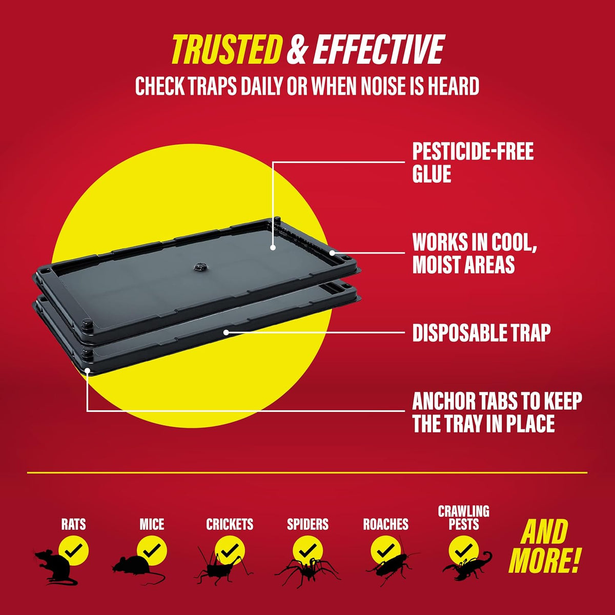 Catchmaster Trampas de pegamento para ratas y ratones con masilla a...