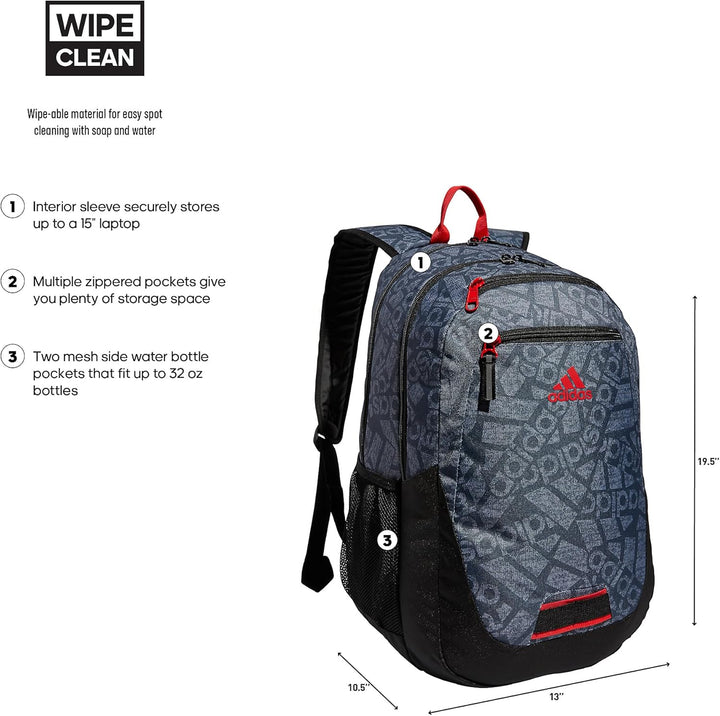 adidas Mochila de base (38 l) duradera y atlética grande para estud...