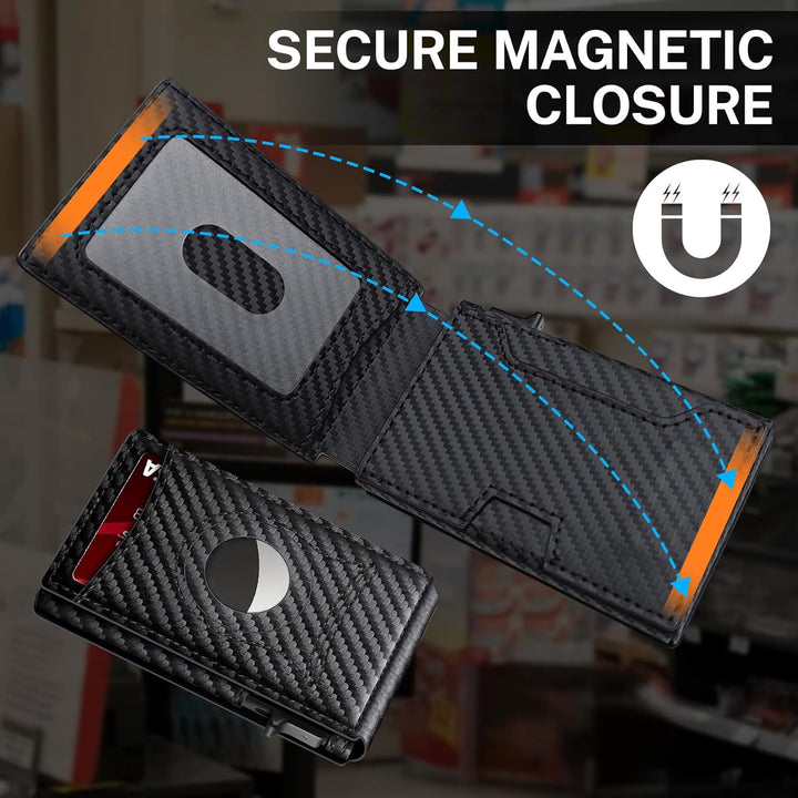 Meridova Cartera para hombres con clip para dinero, soporte delgado...