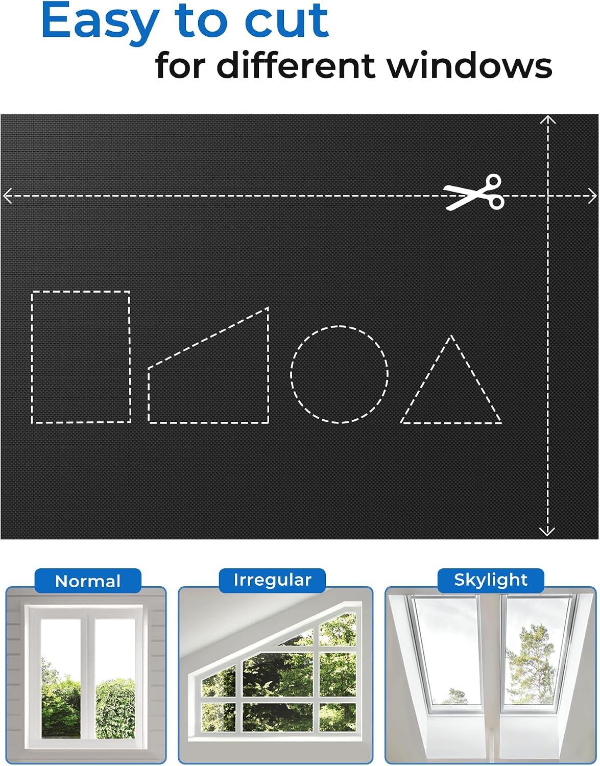 Cortinas opacas para dormitorio, cortinas opacas portátiles de 50