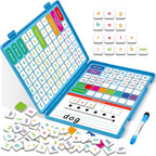 Kit de fonética magnética todo en uno, azulejos de letras magnéticas de fonética, juegos de construcción de palabras, juegos de lectura de ortografía con tablero de construcción de palabras
