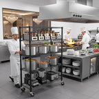 M MZG 3300LBS 53.1" W Estantería de 5 Niveles de Acero Estantería de Almacenamiento Estantería Utilitaria Organizador de Acero Estante de Alambre para Hogar, Cocina, Oficina, Garaje Negro 23.6" D x 53.1" W x 73.6" H