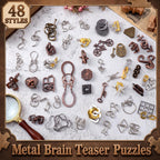 Juego de 48 rompecabezas de metal para adultos, a la moda