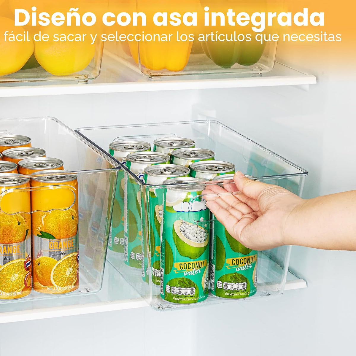 YIHONG Paquete de 6 cubos de almacenamiento transparentes, organizadores de