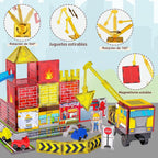Azulejos magnéticos para niños de 4 a 8 años, estación de camión de