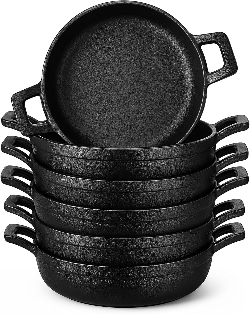 Paquete de 6 mini sartenes de hierro fundido, 5 x 5 x 1.3 pulgadas