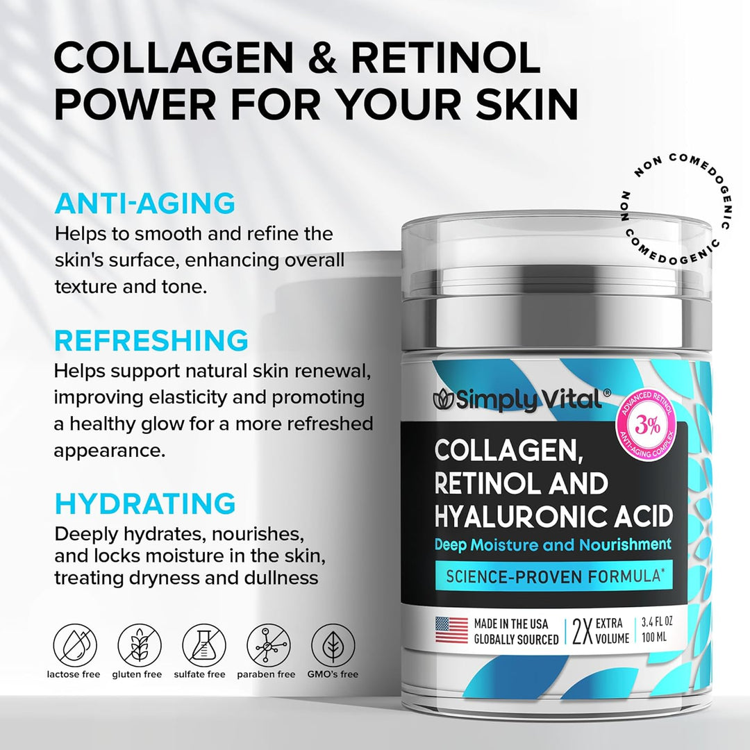 SimplyVital - Crema de colágeno, retinol y ácido hialurónico - Crem...