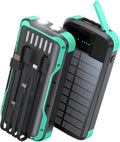 Cargador Solar Power Bank, PD 20W Carga Rápida Batería Externa, Verde