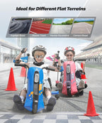 Drift Kart con Velocidad Infinita sin Escalas, Go Karts de 12V para Derrape para Niños con Asiento Ajustable, Go Kart para Niños de 5 MPH con Música, Bluetooth, Luz, Pancarta, para Niños de 6-14 Años, Azul