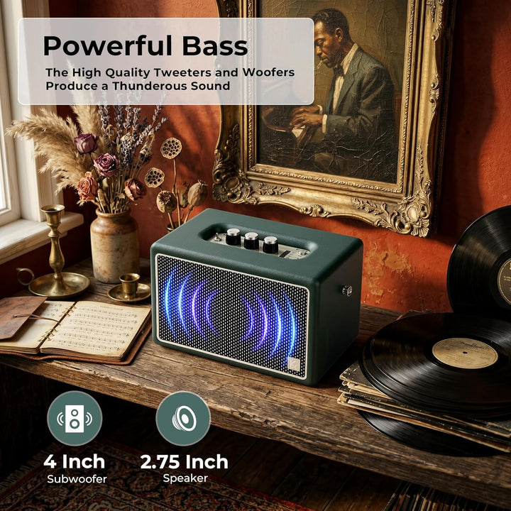 KONEX - Altavoz Bluetooth vintage, altavoz Bluetooth portátil, equi...