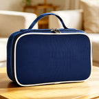 Juego de mahjong americano prémium con bolsa de transporte azul duradera, 166 azulejos blancos, incluye fichas y dados, juego de azulejos Mahjong portátil de viaje completo