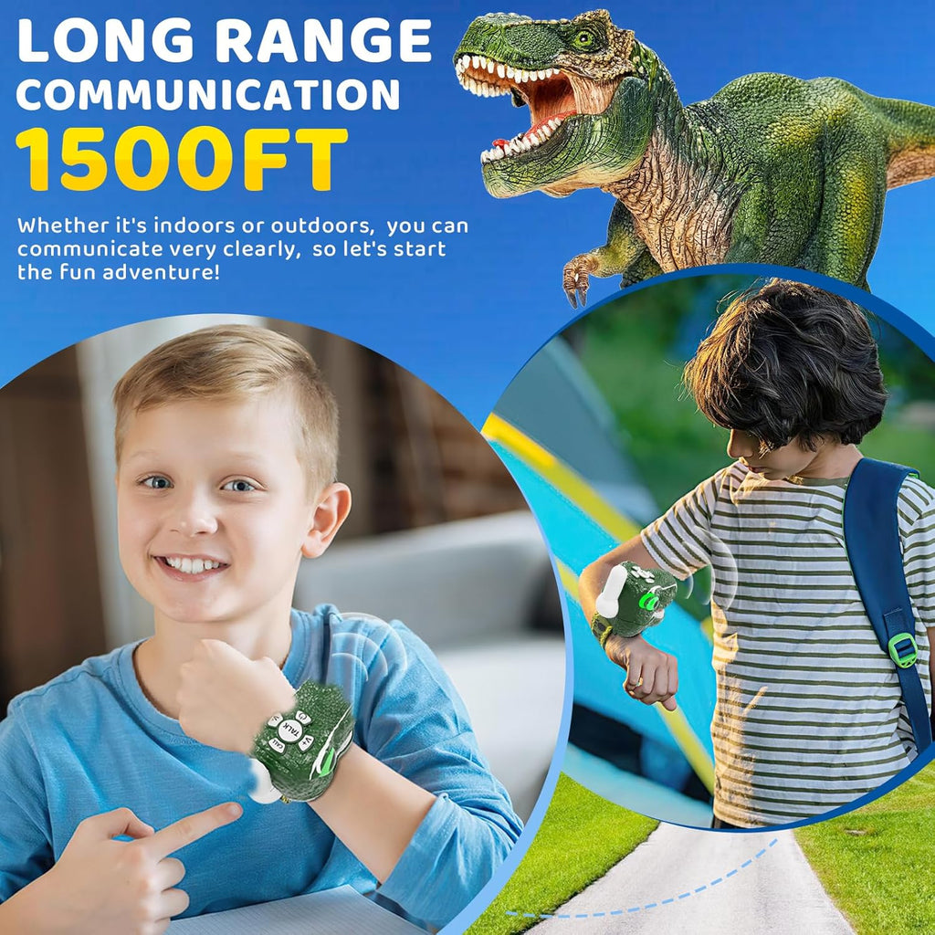 Walkie Talkies de Dinosaurio para Niños, 2 Pack Equipo de Camping T...