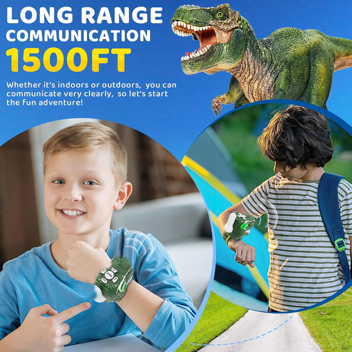 Walkie Talkies de Dinosaurio para Niños, 2 Pack Equipo de Camping T...