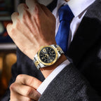Reloj de vestir de cuarzo analógico de acero inoxidable para hombre