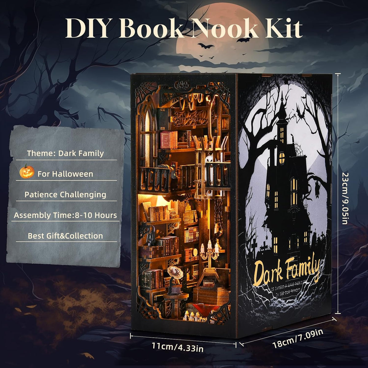 Kit de rincón de libros, kit de casa de muñecas en miniatura para
