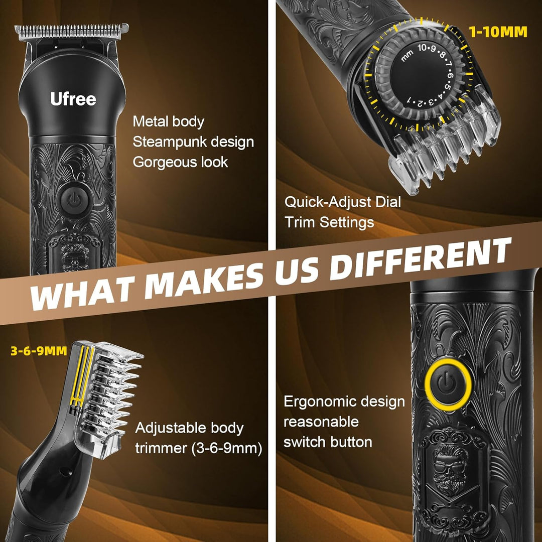 Ufree Recortadora de barba para hombres, afeitadoras eléctricas, co...