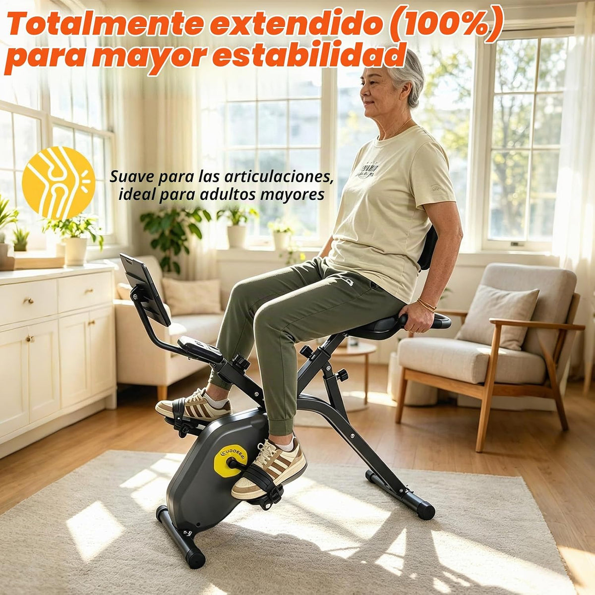 Bicicleta estática estática reclinada magnética plegable y